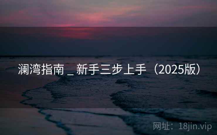 澜湾指南 _ 新手三步上手（2025版）